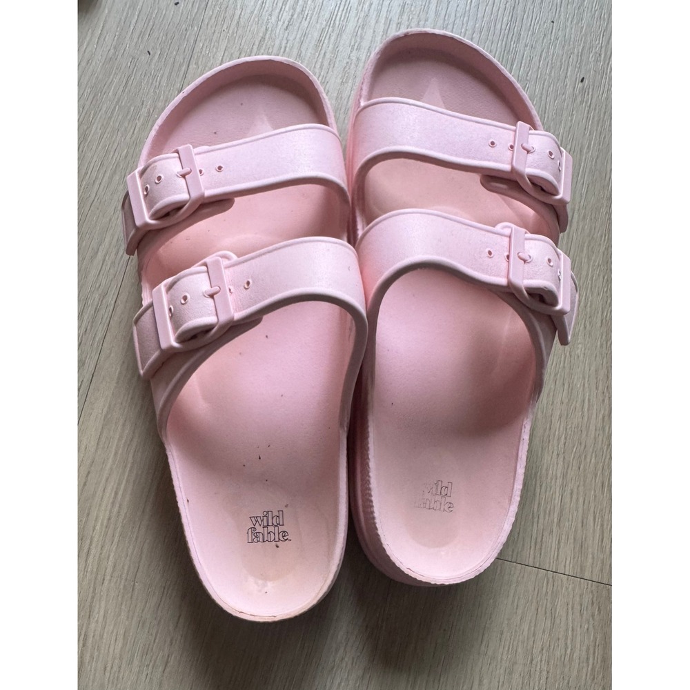 Wild Fable Pink EVA Double Strap Buckle Slide Sandals Womens Size 9 Summer Pool